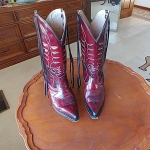 Chaparral patent leather cowboy boots